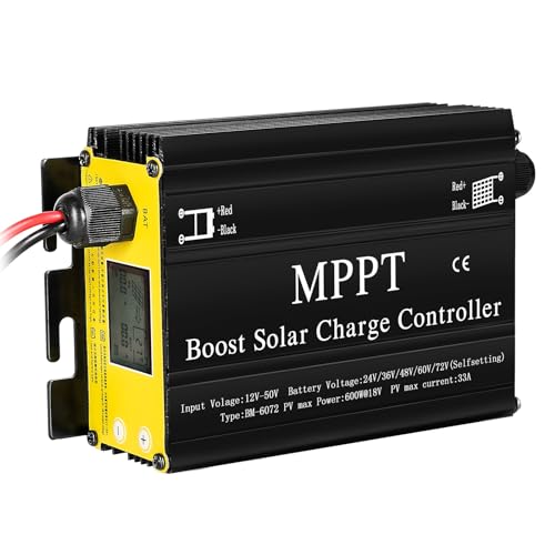 Jadeshay MPPT Boost Solarladeregler, Solarladeregler MPPT Boost Solar Charge Controller 600W 24V 36V 48V 60V 72V Spannungsregler für Elektrofahrzeuge von Jadeshay