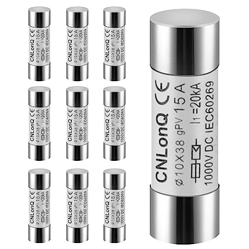 Jadeshay Solar PV Sicherung, 10 Stück Photovoltaik Sicherung 20A DC 1000V 10 x 38mm Sicherungen gPV-Typ-Sicherungsverbindung HSPV-30 für Solar-PV-Systemschutz Jadeshay Solar PV Sicherung, 10 Stück Photovoltaik Sicherung 20A DC 1000V 10 x 38mm Sicherungen gPV-Typ-Sicherungsverbindung HSPV-30 für Solar-PV-Systemschutz von Jadeshay