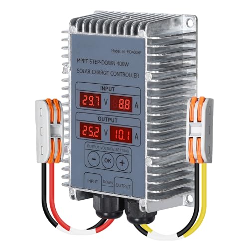 Jadeshay Solarbatterieladeregler, Boost MPPT Solarregler 24–85 V Spannung einstellbar Step-Up-Solarbatterieladegerät mit LED-Anzeige (400 W) von Jadeshay