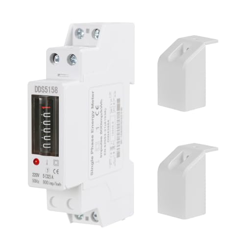 Jadeshay Stromzähler, 1P Einphasiger Strom-Energiezähler 5 (32) A KWh-Messgerät 220V Stromverbrauchsmonitor Wechselstromzähler(Elektronische Zählung) von Jadeshay