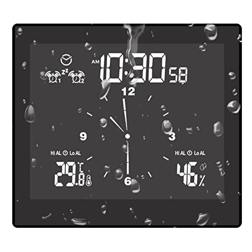 Jadeshay Thermometer Multifunktionale Badezimmeruhr Home Desktop Timer Wecker Hygrometer Uhr(Schwarz) von Jadeshay