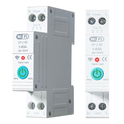 Jadeshay Tuya Smart Leitungsschutzschalter Wlan Schalter Hutschiene WiFi Smart Circuit Breaker DIN-Schiene Smart Meter 1P 63A, Fernbedienung durch Tuya APP Jadeshay Tuya Smart Leitungsschutzschalter Wlan Schalter Hutschiene WiFi Smart Circuit Breaker DIN-Schiene Smart Meter 1P 63A, Fernbedienung durch Tuya APP von Jadeshay