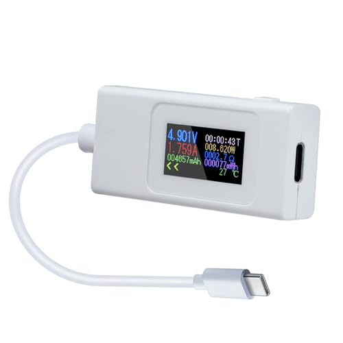 Jadeshay USB Tester Messgerät USB C Power Meter USB Multimeter Typ-C USB Voltmeter Amperemeter DC4-30V 0-6.5A USB C Messgerät mit Anzeige von Jadeshay