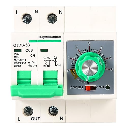 Verzögerungs-Leistungsschalter, AC230V Intelligenter Zeitschalter 0–6 Stunden Einstellbarer Countdown-Leistungsschalter mit Zeitfunktion 63A (Size : 2P) von Jadeshay