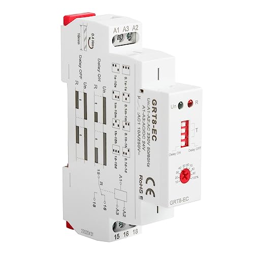 Jadeshay Zeitrelais, GRT8-EC Verzögerungszeitrelais mit Einzelfunktion Ein-/Aus-Verzögerungsrelais AC220V/DC24V von Jadeshay