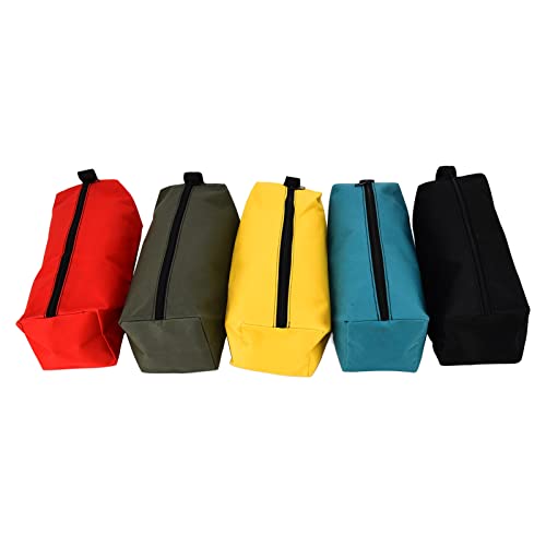 Jadeshay 5 Stück Werkzeugtasche mit Reißverschluss, Hardware Werkzeug Tasche Kleine Aufbewahrungs Beutel multifunktionale tragbare für Haushalt, Zimmerei, Elektriker, Autos, 30 x 11 cm/11,8 x 4,3in von Jadeshay
