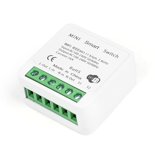 Jadeshay Wifi Schalter, 16A Smart Switch Wlan Lichtschalter Relais Modul, Smart Life/Tuya App-Steuerung, kompatibel mit Smart Life Alexa Google Home von Jadeshay