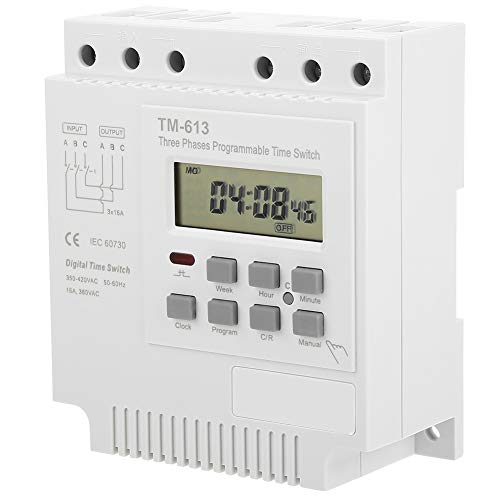 Jadeshay Zeitschaltuhr, Programmierbare Zeitschaltuhr TM-163 Dreiphasiger Schalter 380V Smart-Digital-Wöchentlich Programmierbarer für Steuerstrom-Zeitschalter von Jadeshay