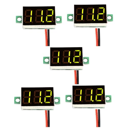 Jadeshay Mini Digital Voltmeter, 5Pcs Hohe Genauigkeit 0,36 '' LED-Anzeige Voltmeter Spannungsmesser DC2.7-32V Zwei Drähte Spannungsprüfer von Jadeshay