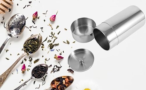 Luftdichtes Kanisterset aus Edelstahl, Kanister aus Stahl-Teedosen Home Kitchen Canisters für die Lagerung von Tee, Kaffee und Zucker(L) von Jadeshay