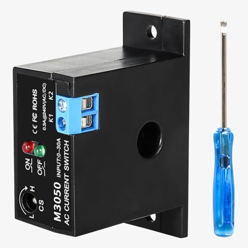 Jadeshay Strommessschalter AC 240V 0.2-30A Einstellbarer AC-Stromerfassungsschalter Stromsensor Schalter Stromerkennung Alarmmodul Transformatorsteuerung (Normalerweise Offen) von Jadeshay