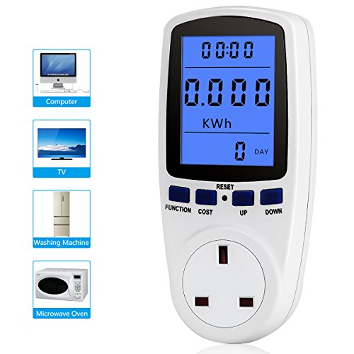 Stromzähler Für Steckdose, Multifunktionale Blaue Hintergrundbeleuchtung Power Metering-Buchse, Stromverbrauchsmonitor Power Meter Stecker Home Energie Watt Volt Ampere KWH Verbrauchsanalysator Stromzähler Für Steckdose, Multifunktionale Blaue Hintergrundbeleuchtung Power Metering-Buchse, Stromverbrauchsmonitor Power Meter Stecker Home Energie Watt Volt Ampere KWH Verbrauchsanalysator von Jadpes