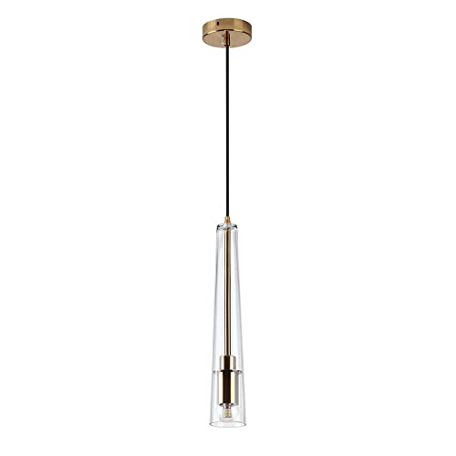 Jadssox Glas Pendelleuchte Gold Metall Hängeleuchter, Kitchen Island Drop Deckenleuchte Esszimmer Dekor Licht, moderne Pendelleuchten für Schlafzimmer Café Bar von Jadssox