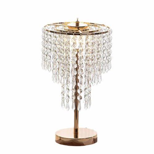 Jadssox Kristall-Tischlampe, goldene Nachttischleuchte, postmoderne Schreibtischlampe, Schlafzimmer-Säulen-Tischlampen, dekorative Nachttischleuchten für Mädchen, Schlafzimmer, Wohnzimmer, Büro von Jadssox