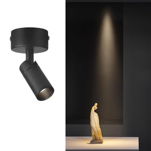 Jadssox LED-Deckenstrahler mit Unterputzmontage, einstellbares Fokuslicht, gerichtete Strahler, Akzentleuchte, Kunstwerk-Displaybeleuchtung, Deckenstrahler für Wohnzimmergalerien von Jadssox