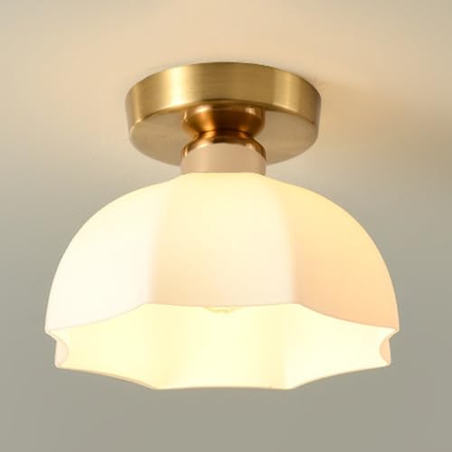 Jadssox Nordic Semi Flush Mount Deckenleuchte, weißes Glas in Deckennähe, Flurleuchte, Moderne Deckenleuchten für Eingangsbereich, Flur, Treppe, E27-Hängelampen Jadssox Nordic Semi Flush Mount Deckenleuchte, weißes Glas in Deckennähe, Flurleuchte, Moderne Deckenleuchten für Eingangsbereich, Flur, Treppe, E27-Hängelampen von Jadssox