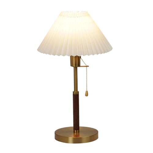 Jadssox Stoff-Tischlampe, Moderne Nachttischleuchte mit Zugkettenschalter, Goldfarbene Tisch-Nachttischlampe, Akzentlampe, E27-Säulen-Tischlampe, Büro, Schreibtisch, Leselampe, Arbeitsbeleuchtung Jadssox Stoff-Tischlampe, Moderne Nachttischleuchte mit Zugkettenschalter, Goldfarbene Tisch-Nachttischlampe, Akzentlampe, E27-Säulen-Tischlampe, Büro, Schreibtisch, Leselampe, Arbeitsbeleuchtung von Jadssox