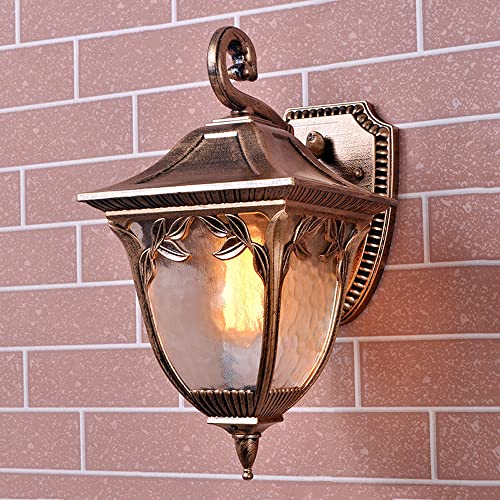 Jadssox Vintage Außenwandleuchte Bronze Wandlaterne Außen Coach Lampe, IP55 wasserdichte Wandleuchte Aluminium Verandaleuchten mit Wasserglas für Terrasse Terrasse Balkon Garage von Jadssox
