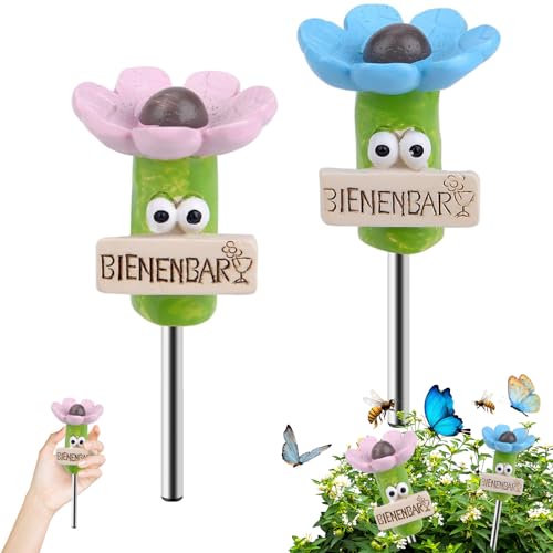 2Pcs Insect Drinkers, Bienentränke, Bienentränke für Den Garten, Bienen Insekten Trinkbecher, InsektenträNke Keramik, Schmetterlings Trinkbecher, Insekten TräNke Trinkbecher FüR Durstige BestäUber von Jadyon