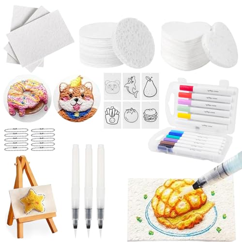 Jadyon Magic Puffy Paint, 76Pcs Magische Schaum Strukturmalerei Set, Magische 3D Effekt Textur Malerei Kit, Puffy Paint, 30 Pcs Schaumstoff Textur Papier, Schaumstoff-Textur-Malpapier für Kinder DIY von Jadyon