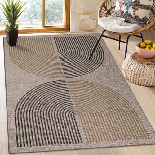 JaeMoose Outdoor & Indoor moderner, einfacher Teppich, Terrassenteppich, waschbarer für den Eingangsbereich, Bauernhaus, rutschfeste Fußmatte für den Innenbereich (Natur, 80 x 160 cm) von JaeMoose
