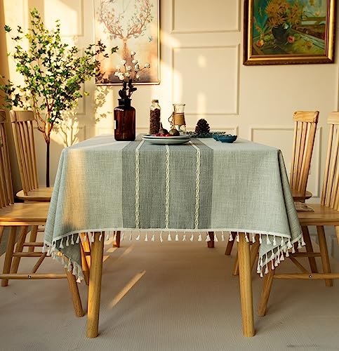 JaeMoose Tischdecke Abwaschbar Leinen Baumwolle Tischtuch Rechteckig Tisch Decke Waschbare Tafeldecke für Home Küche Speisetisch Tisch Decken Deko Party (Gray, 140x180 cm) von JaeMoose