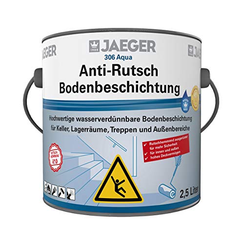 Jaeger Anti-Rutsch Bodenbeschichtung 1K-Beschichtung 2,5 Liter lieferbar in 3 Grautönen (RAL 7030 steingrau) von Jaeger