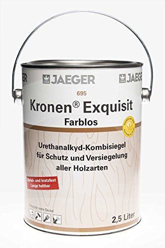 Jaeger 695 Kronen Exquisit seidenglänzend 2,5l Klarlack Holzlack Klarsiegel von Jaeger