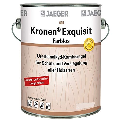 Jaeger 695 Kronen Exquisit tuffmatt 0,75l Klarlack Holzlack Klarsiegel matt von Jaeger