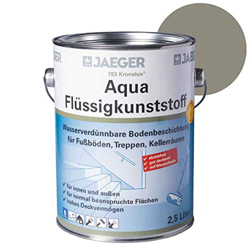 Jaeger Kronalux Aqua-Flüssigkunststoff, Bodenbeschichtung auf Wasserbasis (2,5 Liter, steingrau (7030)) von Jaeger