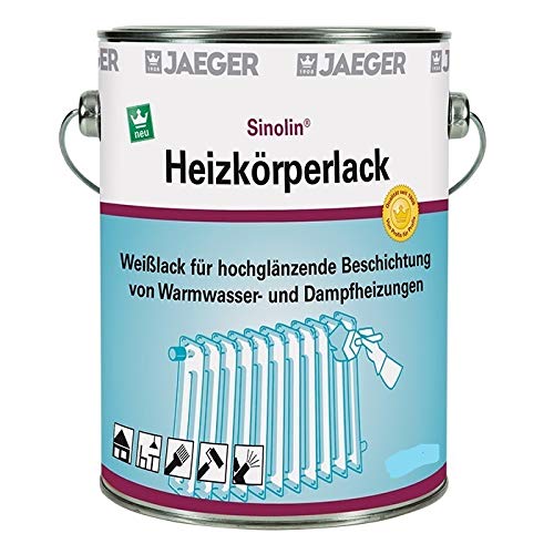 Jaeger Sinolin Heizkörperlack weiss (750 ml, weiss seidenglänzend) von Jaeger