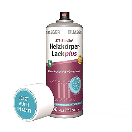 Jaeger Sinolin Heizkörperlackspray PLUS 400ml, weiß oder anthrazitgrau (WEISS (9016) hochglänzend) von Jaeger