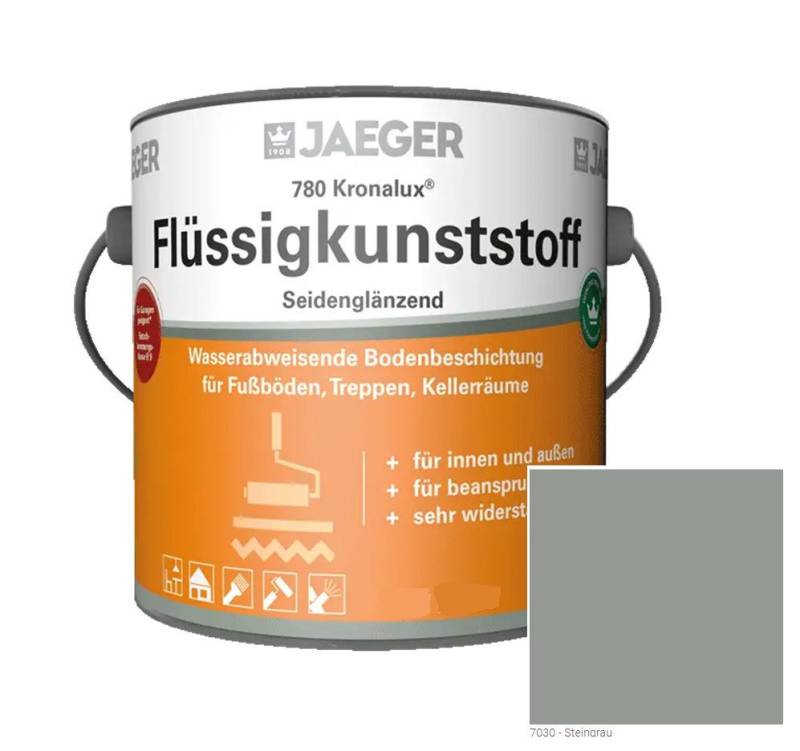 Jaegerlacke Acryl-Flüssigkunststoff Kronalux 1K-Bodenbeschichtung 780 sehr widerstandsfähig, lufttrocknend, einfache Verarbeitung von Jaegerlacke