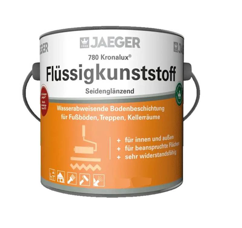 Jaegerlacke Acryl-Flüssigkunststoff Kronalux 1K-Bodenbeschichtung 780 sehr widerstandsfähig 750 ml, lufttrocknend, einfache Verarbeitung von Jaegerlacke