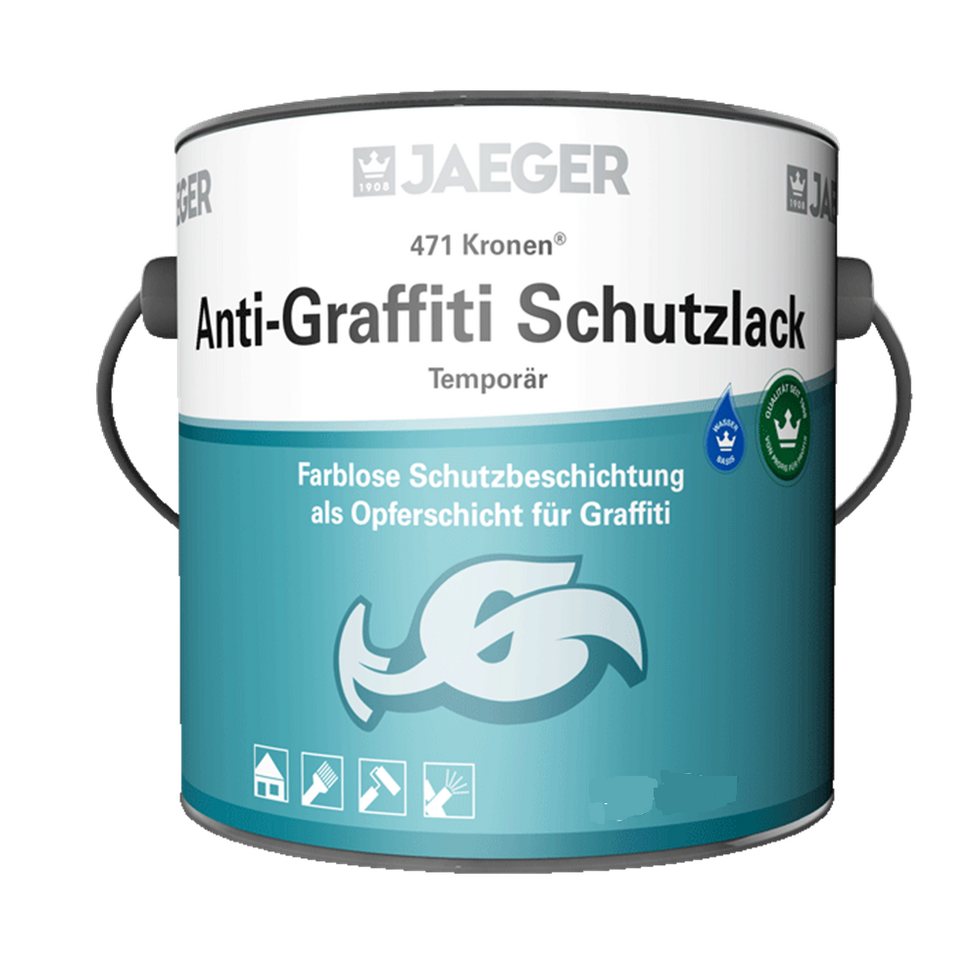 Jaegerlacke Fassadenfarbe Anti-Graffiti Schutzlack 471 farblose temporäre Beschichtung, Opferschicht für Graffiti Jaegerlacke Fassadenfarbe Anti-Graffiti Schutzlack 471 farblose temporäre Beschichtung, Opferschicht für Graffiti von Jaegerlacke