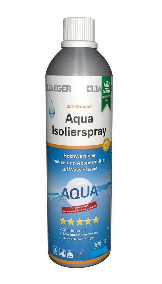 Jaegerlacke Grundierfarbe Aqua Isolierspray 324 Absperrmittel Fleckenisolierung, weiss (200 ml), isoliert Rauch- und Rußflecke, Farbstifte, Wasserränder von Jaegerlacke