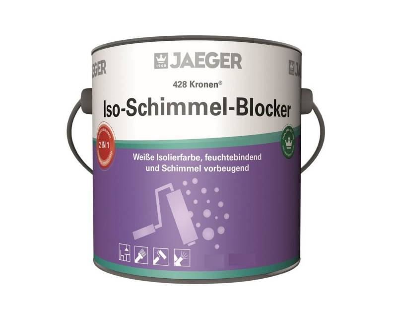 Jaegerlacke Grundierfarbe Kronen Iso-Schimmel-Blocker 428 Isolierfarbe weiss, feuchtebindend und Schimmel vorbeugend von Jaegerlacke