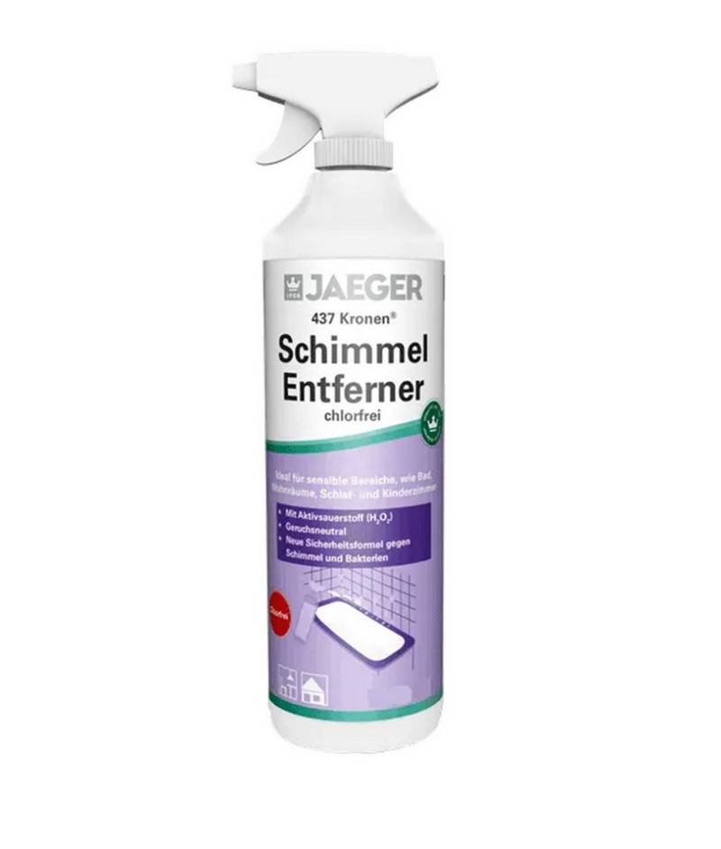 Jaegerlacke Kronen Schimmel-Entferner 437 chlorfrei, geruchsneutral Schimmelentferner (Chlorfrei - entfernt Schimmel, Moos und Algen) von Jaegerlacke