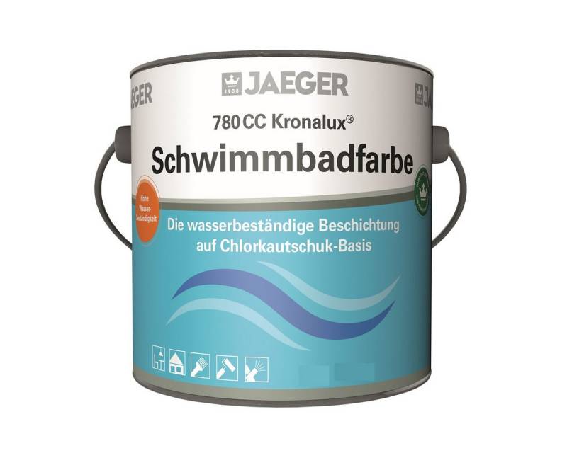 Jaegerlacke Lack Kronalux Schwimmbadfarbe 780cc Unterwasserfarbe Poolfarbe 750 ml von Jaegerlacke