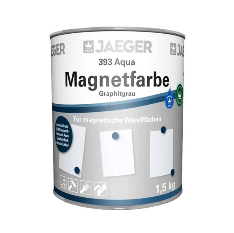 Jaegerlacke Magnetfarbe 393 graphitgrau 1,5 kg, auf Wasserbasis, umweltfreundlich, geruchsarm von Jaegerlacke
