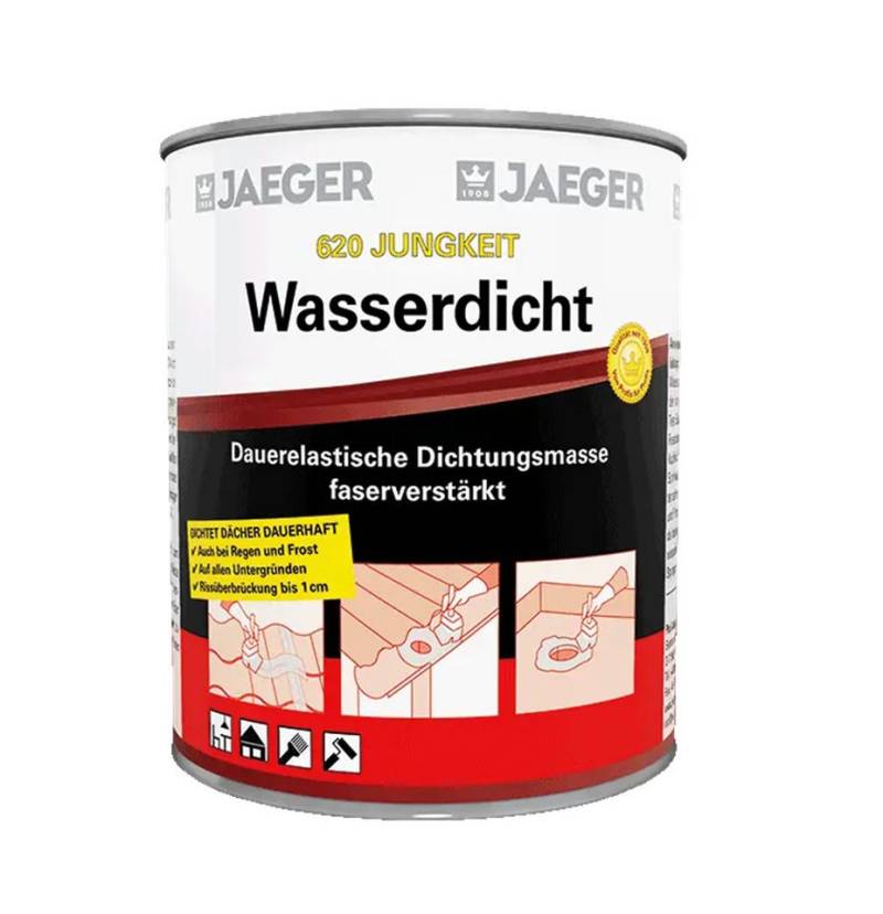 Jaegerlacke Reparaturmasse Jungkeit Wasserdicht 620 Dichtungsmasse für den Dachbereich, grau, faserverstärkt, dauerelastisch und wasserfest von Jaegerlacke