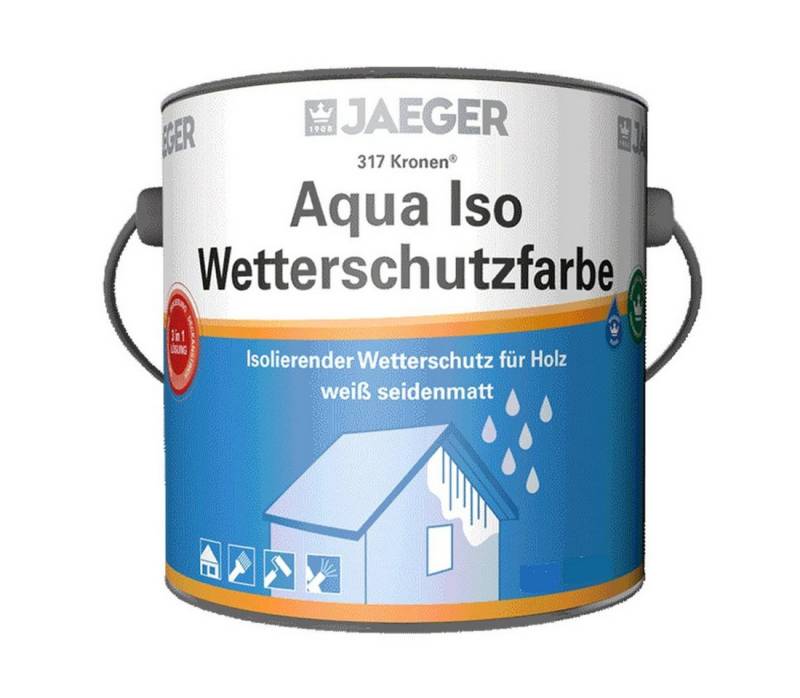 Jaegerlacke Wetterschutzfarbe 317 Aqua Iso Wetterschutzfarbe für Holz weiss, 3-in-1-Wetterschutz: Grundierung, Isolierung und Deckanstrich in Einem von Jaegerlacke