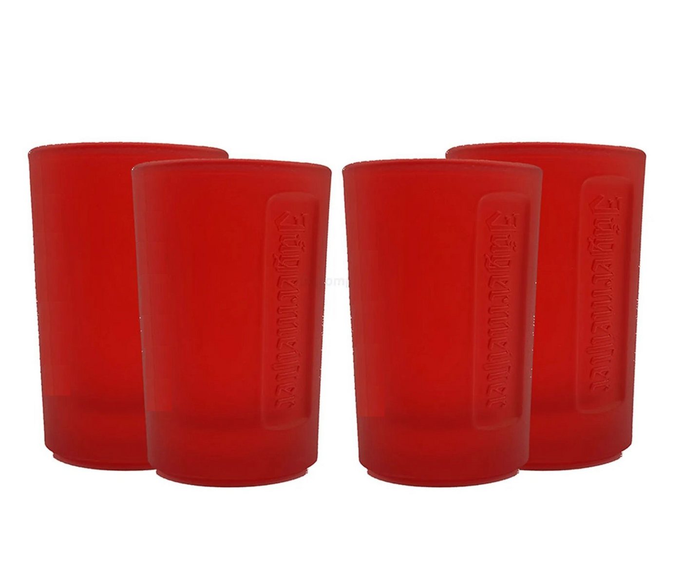 Jägermeister Schnapsglas MANIFEST Shotgläser 4Stk ROT - Shot Gläser 4cl, Schnapsglas Shotglas, Vodka, Tequila, ideal für Gastronomie, Club, Bar, Party, Karneval von Jägermeister