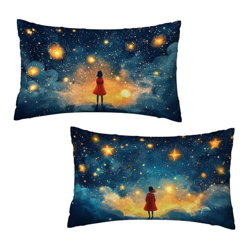 Kissenbezug 40 x 80 cm Hell Kissenbezüge Modern 2er Set, Samt Kopfkissenbezug Sofakissen Dekorative Rechteck Kissenhüllen mit Unsichtbarem Reißverschluss Deko Wohnzimmer Geschenke für Frauen Z-9 von Jaeixouu
