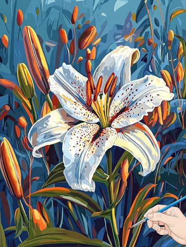 Malen Nach Zahlen Erwachsene Blumen Malen Nach Zahlen Lilie DIY Set Ewachsene Paint by Numbers Adult mit Pinseln und Acrylfarbe Handgemalt Ölgemälde Geschenke für Frauen Halloween Deko 50x70cm H-82 Malen Nach Zahlen Erwachsene Blumen Malen Nach Zahlen Lilie DIY Set Ewachsene Paint by Numbers Adult mit Pinseln und Acrylfarbe Handgemalt Ölgemälde Geschenke für Frauen Halloween Deko 50x70cm H-82 von Jaeixouu
