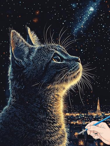 Malen Nach Zahlen Erwachsene Katze Malen Nach Zahlen Sternennacht DIY Set Ewachsene Paint by Numbers Adult mit Pinseln und Acrylfarbe Handgemalt Ölgemälde Kit Geschenke für Frauen Deko 40x50cm H-96 Malen Nach Zahlen Erwachsene Katze Malen Nach Zahlen Sternennacht DIY Set Ewachsene Paint by Numbers Adult mit Pinseln und Acrylfarbe Handgemalt Ölgemälde Kit Geschenke für Frauen Deko 40x50cm H-96 von Jaeixouu