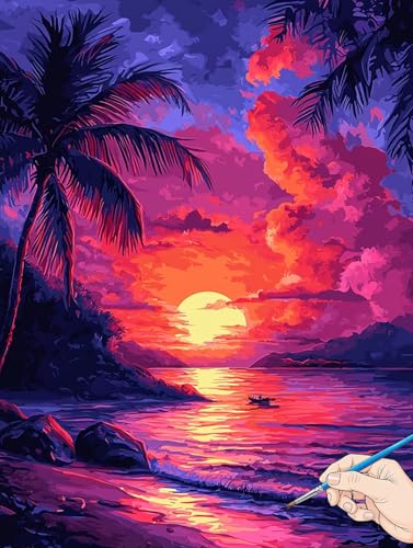 Malen Nach Zahlen Erwachsene Landschaft Malen Nach Zahlen Sonnenuntergang DIY Set Ewachsene Paint by Numbers Adult mit Pinseln und Acrylfarbe Handgemalt Ölgemälde Kit Geschenke für Frauen 60x80cm I-77 Malen Nach Zahlen Erwachsene Landschaft Malen Nach Zahlen Sonnenuntergang DIY Set Ewachsene Paint by Numbers Adult mit Pinseln und Acrylfarbe Handgemalt Ölgemälde Kit Geschenke für Frauen 60x80cm I-77 von Jaeixouu