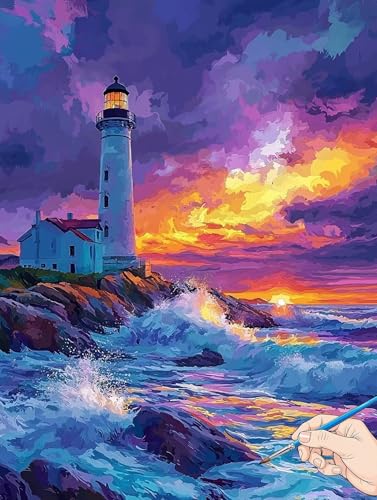 Malen Nach Zahlen Erwachsene Meer Malen Nach Zahlen Leuchtturm DIY Set Ewachsene Paint by Numbers Adult mit Pinseln und Acrylfarbe Handgemalt Ölgemälde Kit für Geschenke für Frauen Deko 60x80cm G-61 Malen Nach Zahlen Erwachsene Meer Malen Nach Zahlen Leuchtturm DIY Set Ewachsene Paint by Numbers Adult mit Pinseln und Acrylfarbe Handgemalt Ölgemälde Kit für Geschenke für Frauen Deko 60x80cm G-61 von Jaeixouu