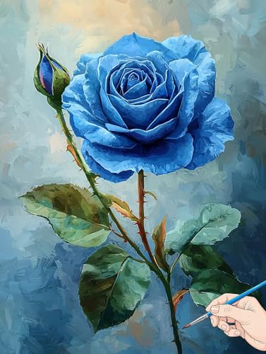 Malen Nach Zahlen Erwachsene Rose Malen Nach Zahlen Blumen DIY Set Ewachsene Paint by Numbers Adult mit Pinseln und Acrylfarbe Handgemalt Ölgemälde Kit Geschenke für Frauen Halloween Deko 70x90cm I-53 von Jaeixouu