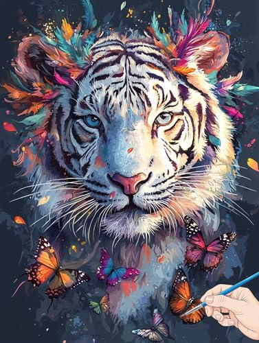 Malen Nach Zahlen Erwachsene Tiger Malen Nach Zahlen Kinder ab 10 Schmetterling Set Basteln Erwachsene DIY Paint by Numbers Adult Acrylfarbe Ölgemälde Bastelset Geschenke Deko Wohnzimmer 40x50cm G-76 Malen Nach Zahlen Erwachsene Tiger Malen Nach Zahlen Kinder ab 10 Schmetterling Set Basteln Erwachsene DIY Paint by Numbers Adult Acrylfarbe Ölgemälde Bastelset Geschenke Deko Wohnzimmer 40x50cm G-76 von Jaeixouu